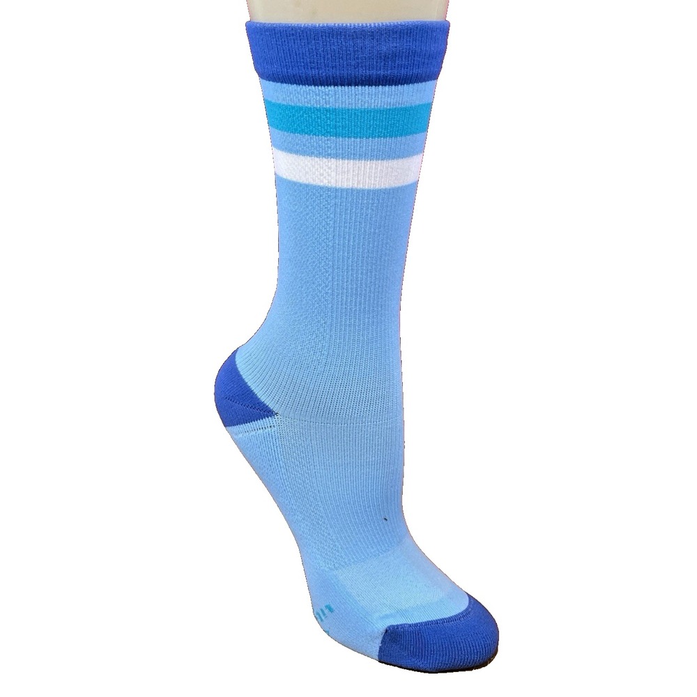 2 pack LILY TROTTERS Blue Stork Crew Compression Athletic Socks sz S/M